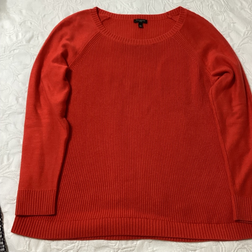 Talbots Red Pullover Ladies Rib Knit Sweater
